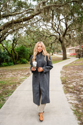 FELTED TRENCH COAT (DARK GRAY)