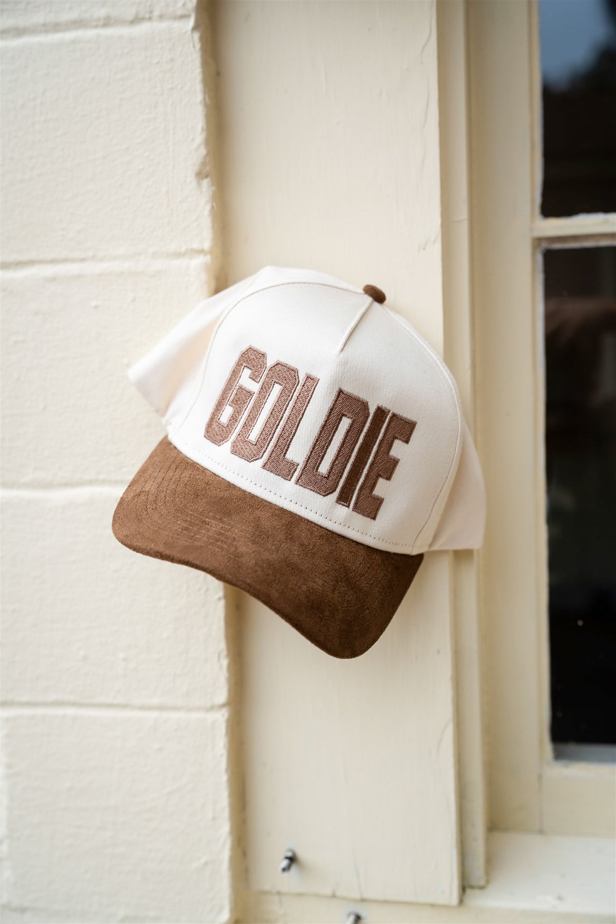 GOLDIE BROWN SUEDE TRUCKER HAT