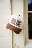 GOLDIE BROWN SUEDE TRUCKER HAT