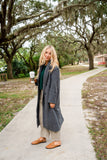 FELTED TRENCH COAT (DARK GRAY)