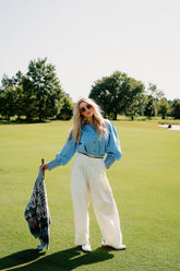 ARGYLE WIDE-LEG PANTS