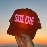 CRIMSON PINK TRUCKER HAT