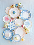 BELLE BLUE ELEGANT FLORAL DESSERT PLATES
