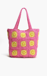 LIME CROCHET BEACH TOTE