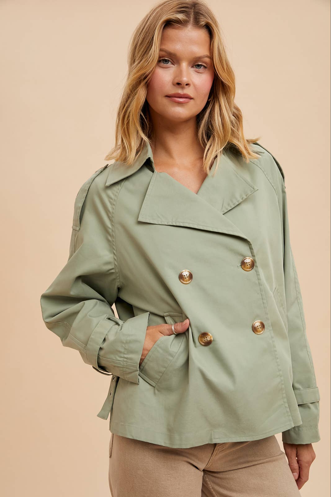 SANDSTONE TRENCH JACKET (SHIPS IN 1-2 WEEKS)