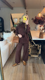 BROWN MOCK NECK SET