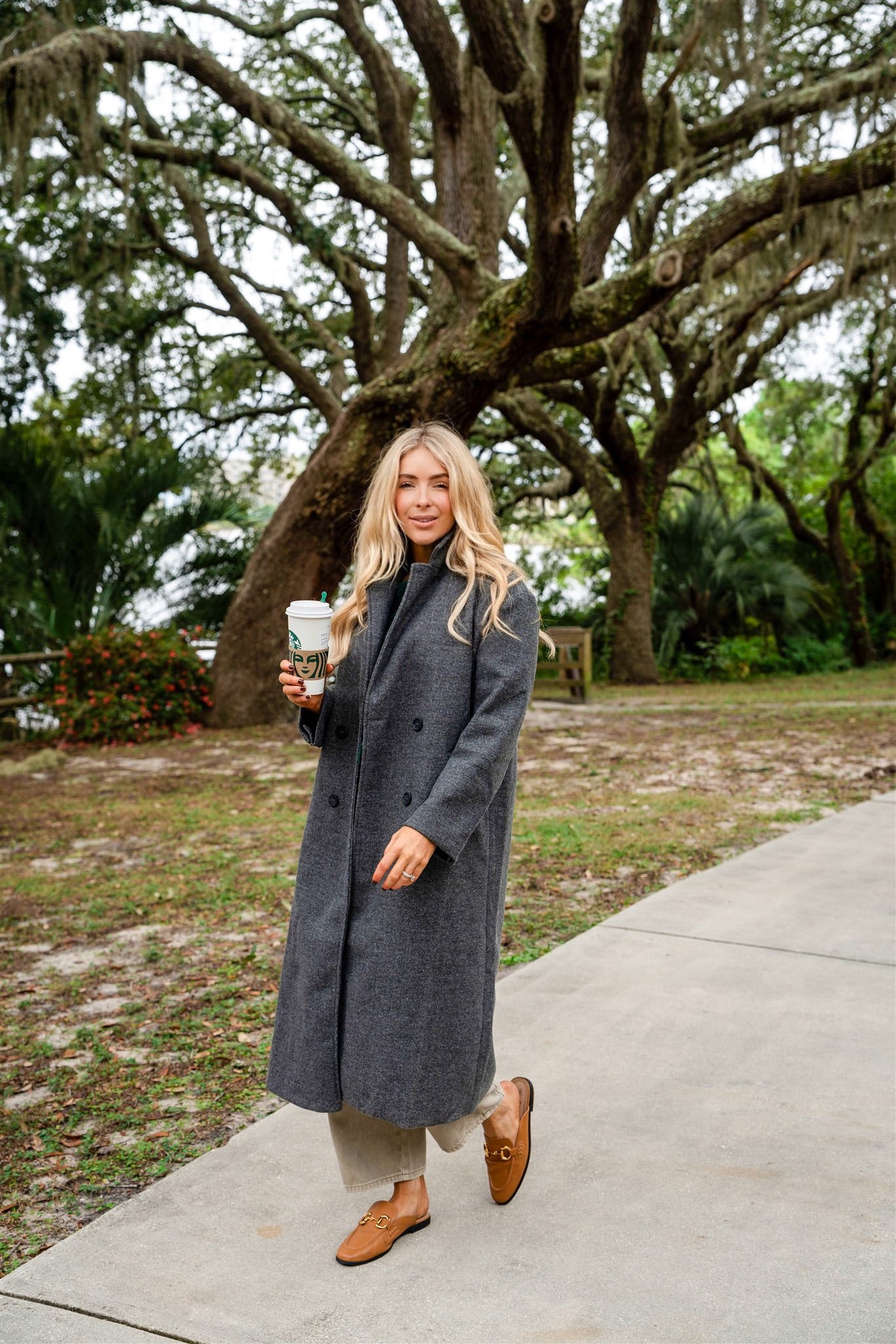 FELTED TRENCH COAT (DARK GRAY)