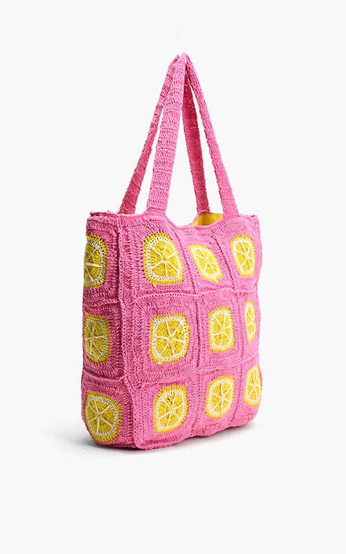 LIME CROCHET BEACH TOTE
