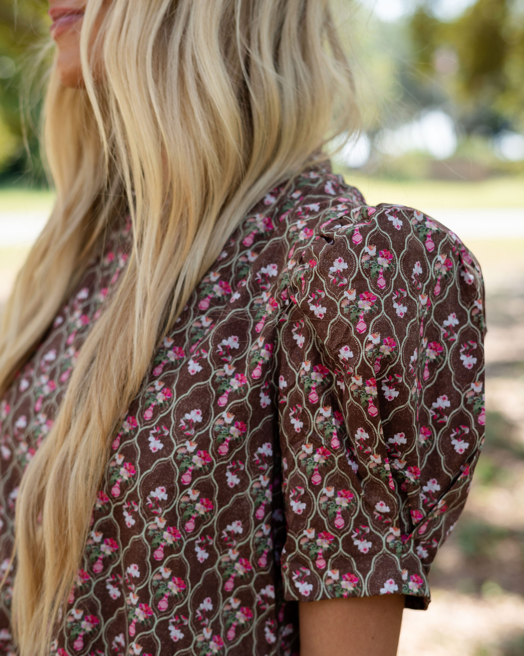 CARAMEL GARDEN DRESS (RESTOCK SHIPS 1-2 WEEKS)