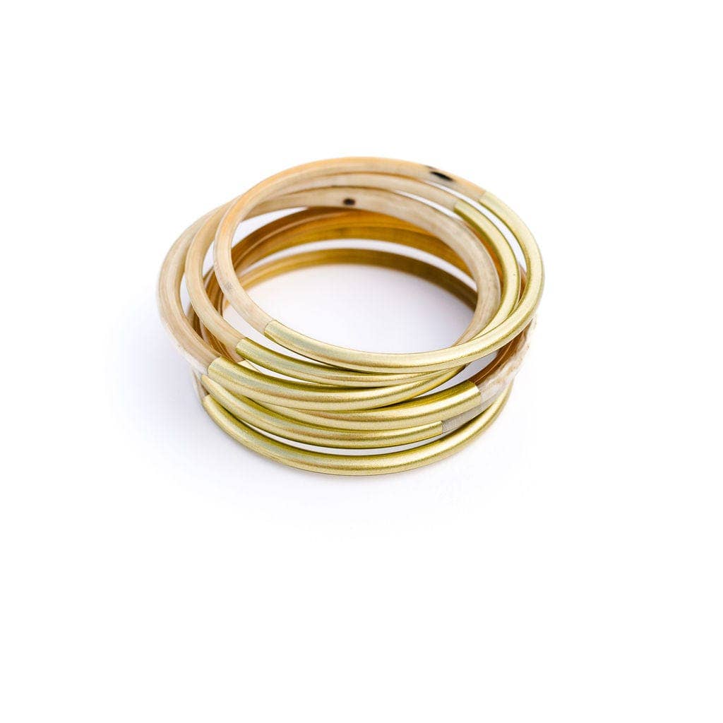 METALLIC GOLD BANGLE SET