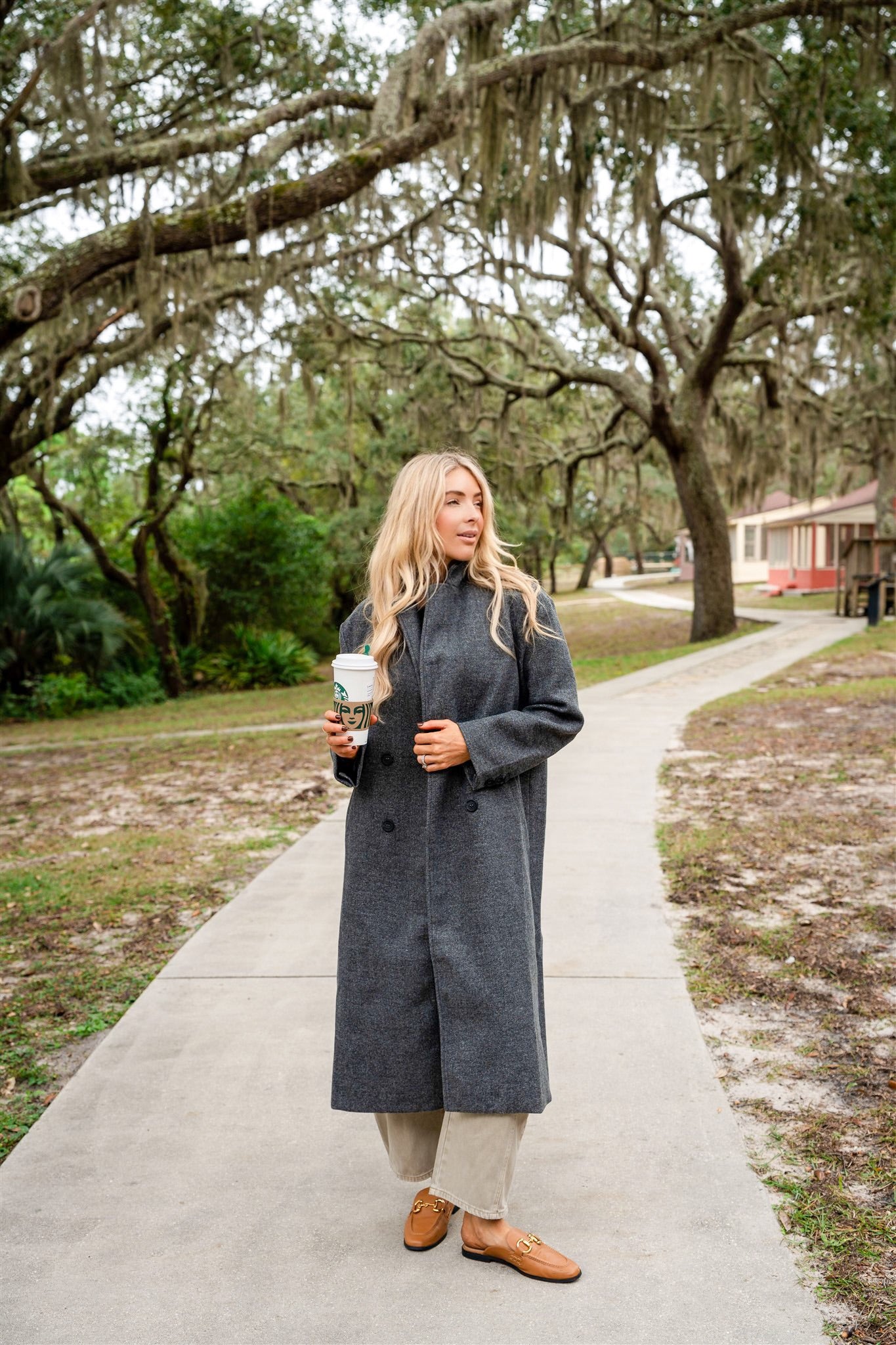 FELTED TRENCH COAT (DARK GRAY)