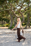 BROWN LEOPARD JEAN