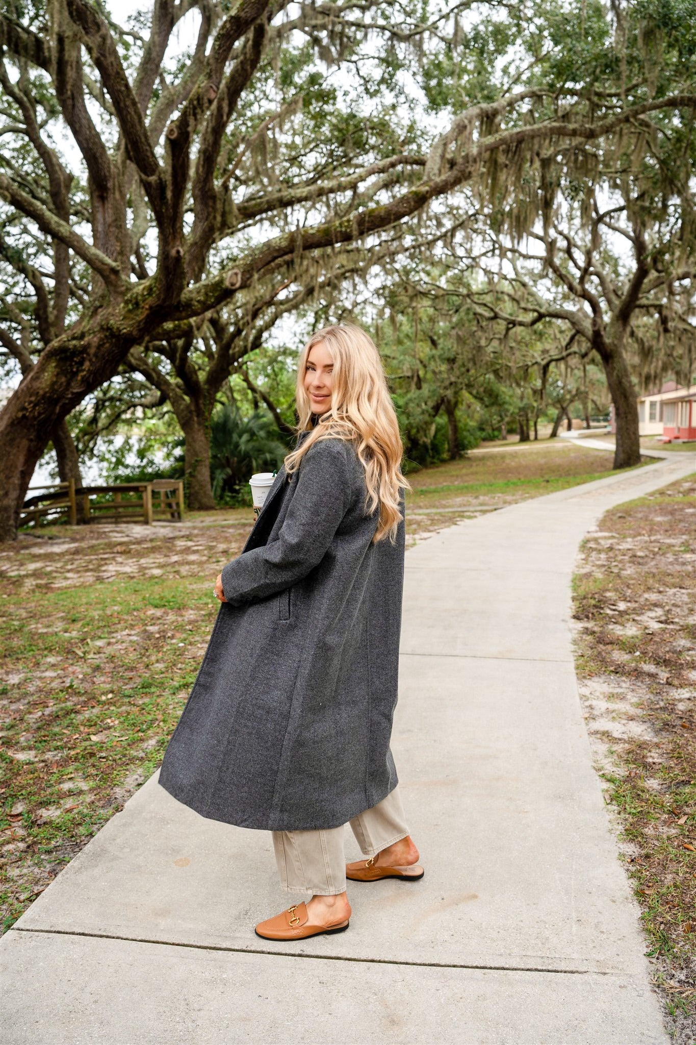 FELTED TRENCH COAT (DARK GRAY)