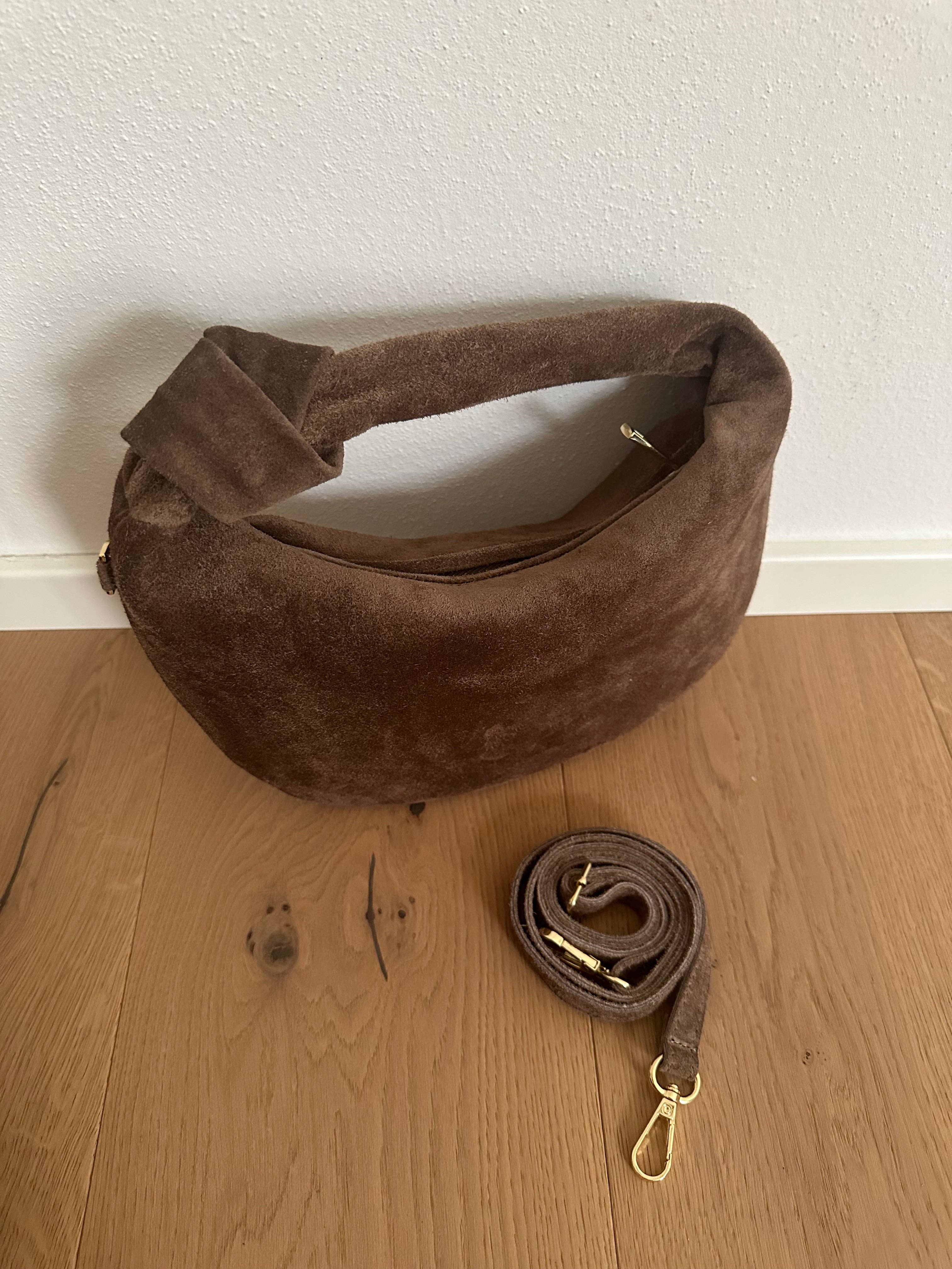 SUEDE KNOT CLUTCH