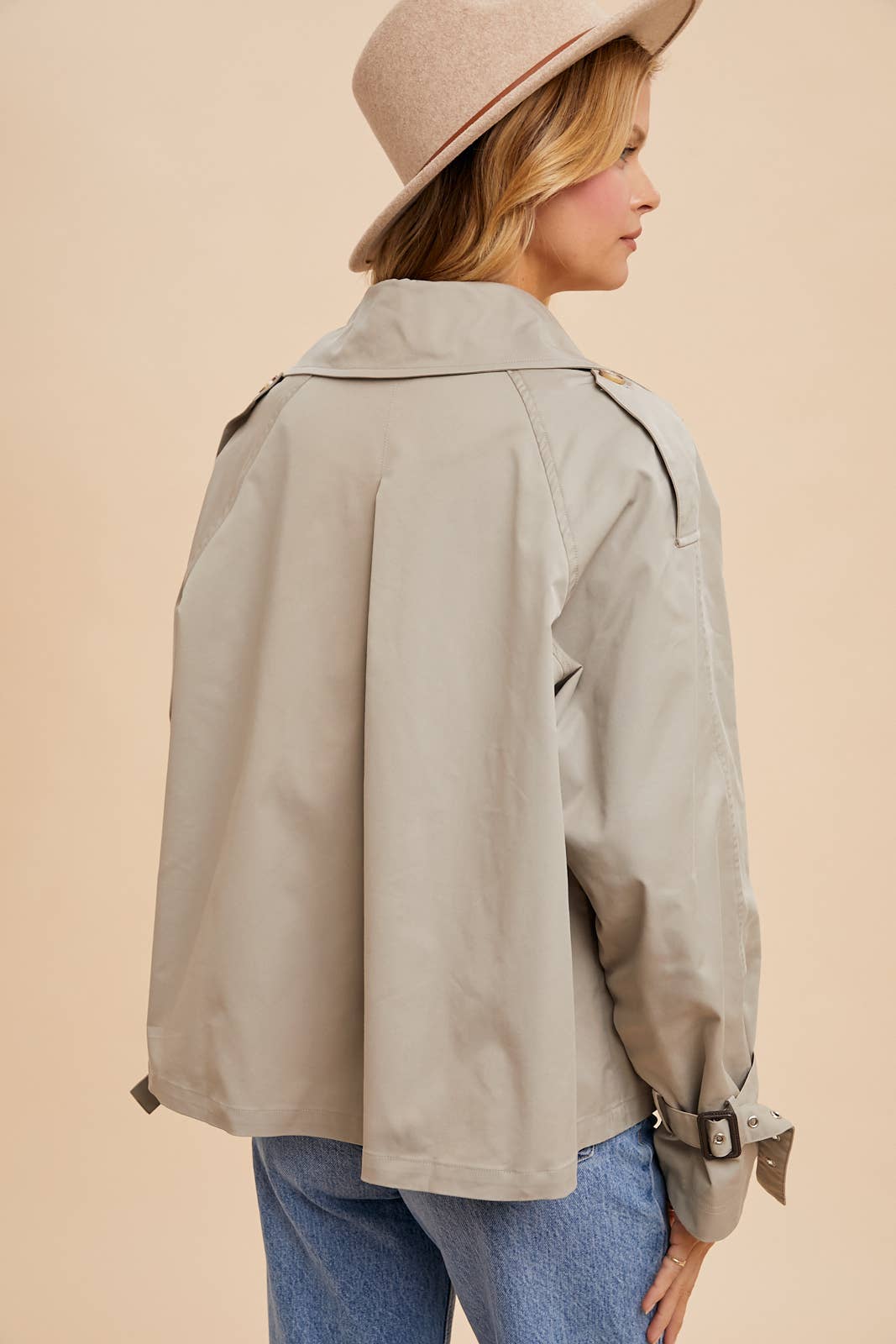 SANDSTONE TRENCH JACKET (SHIPS IN 1-2 WEEKS)