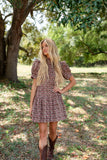 CARAMEL GARDEN DRESS (RESTOCK SHIPS 1-2 WEEKS)