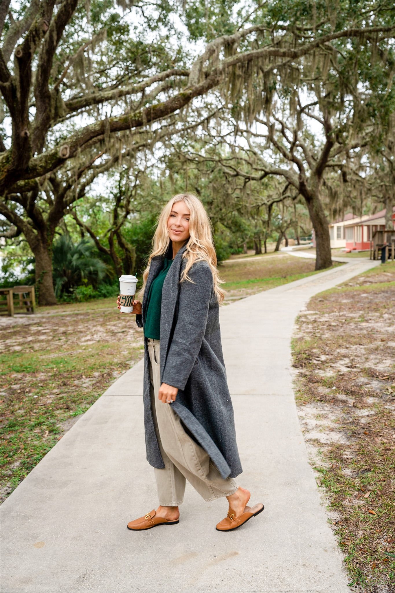 FELTED TRENCH COAT (DARK GRAY)