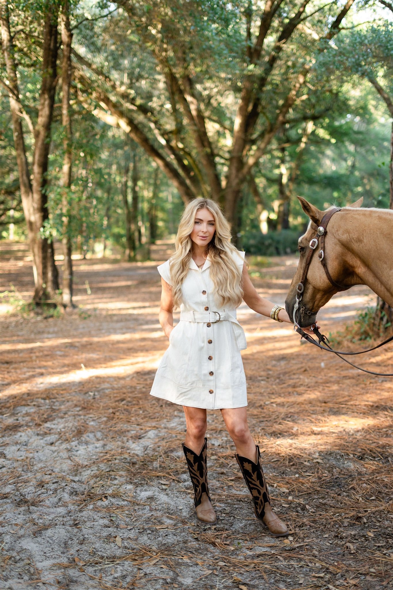 ELISE SELF-BELT DRESS