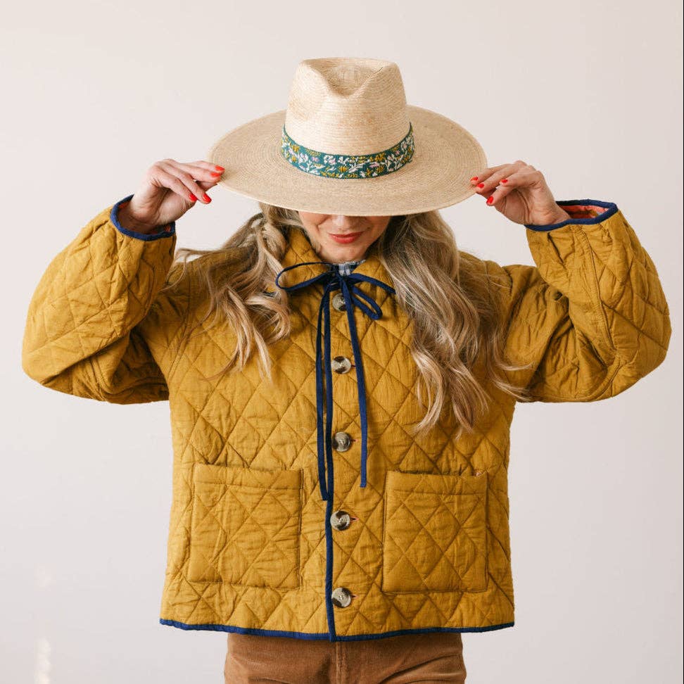 PARADISE FLORAL PALM HAT