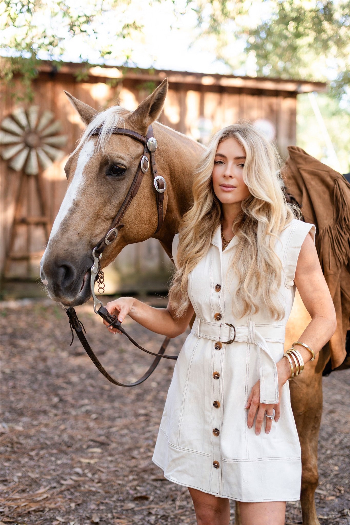 ELISE SELF-BELT DRESS