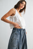PEARL BUTTON COTTON TOP