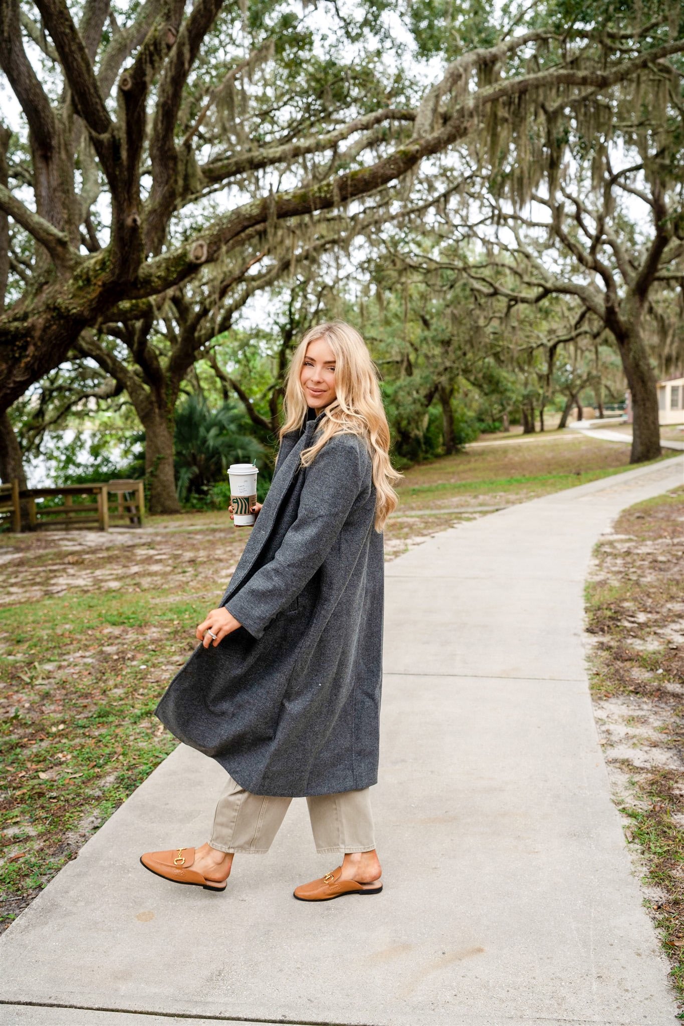 FELTED TRENCH COAT (DARK GRAY)