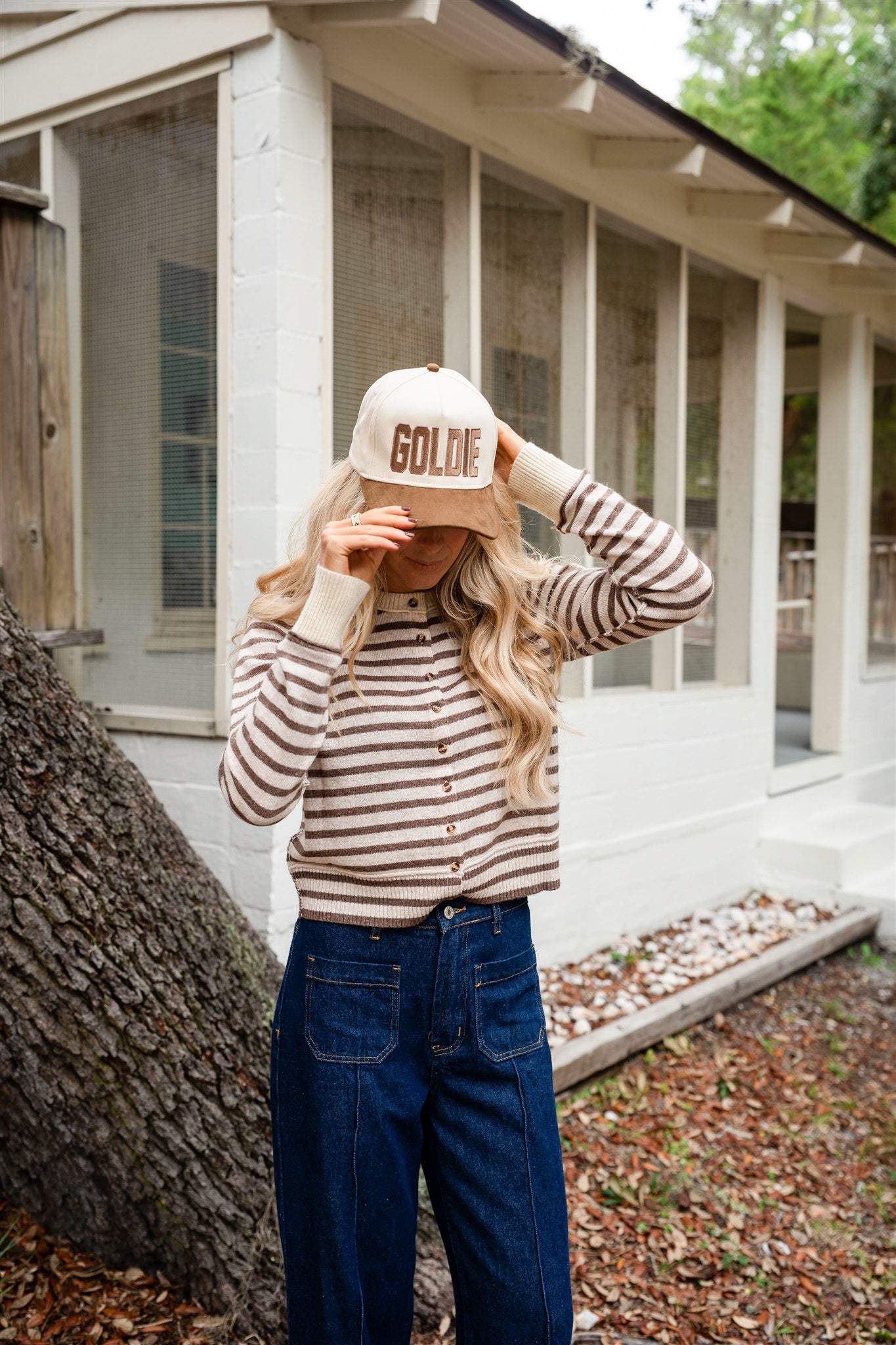 GOLDIE BROWN SUEDE TRUCKER HAT