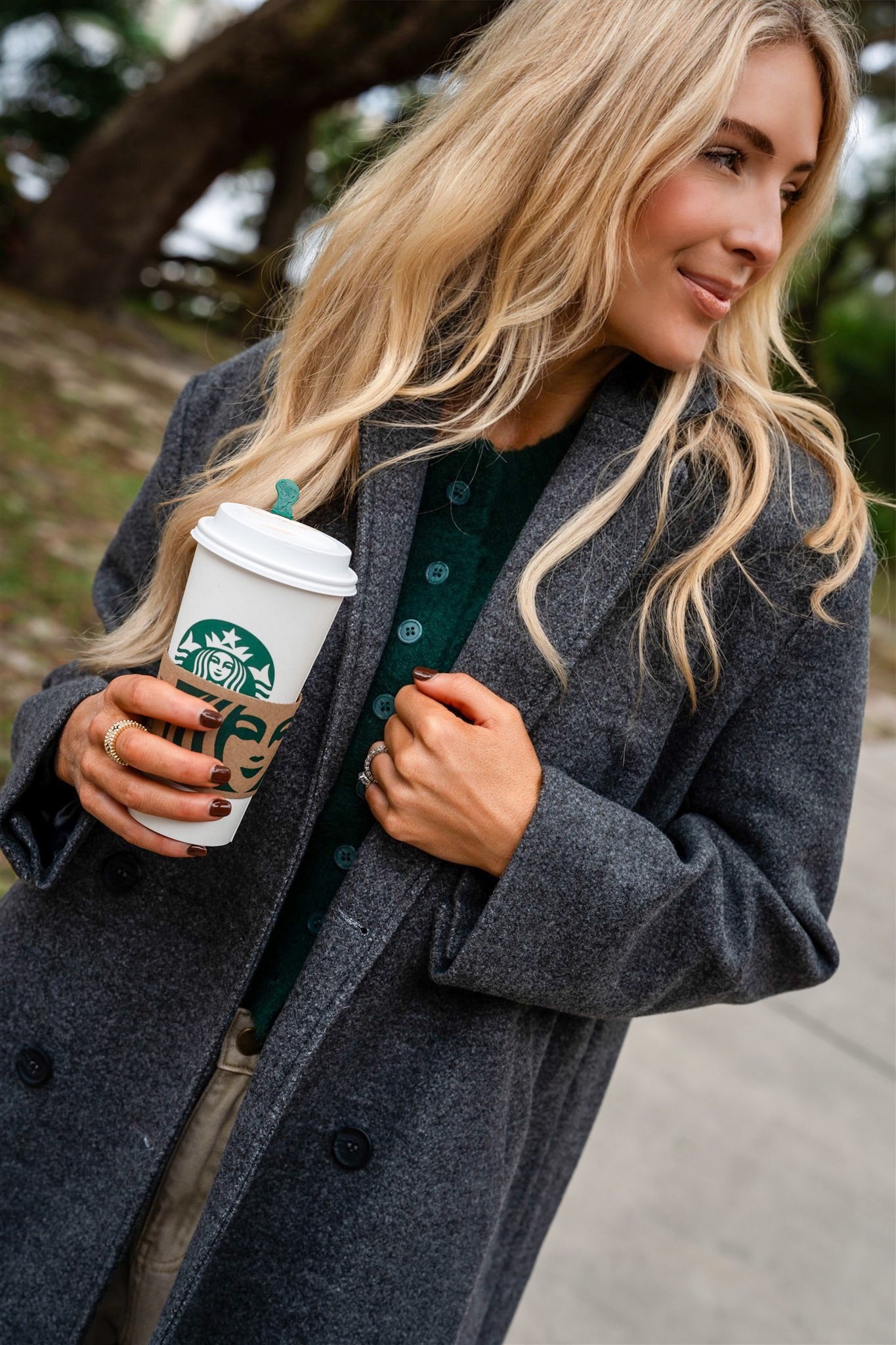 FELTED TRENCH COAT (DARK GRAY)