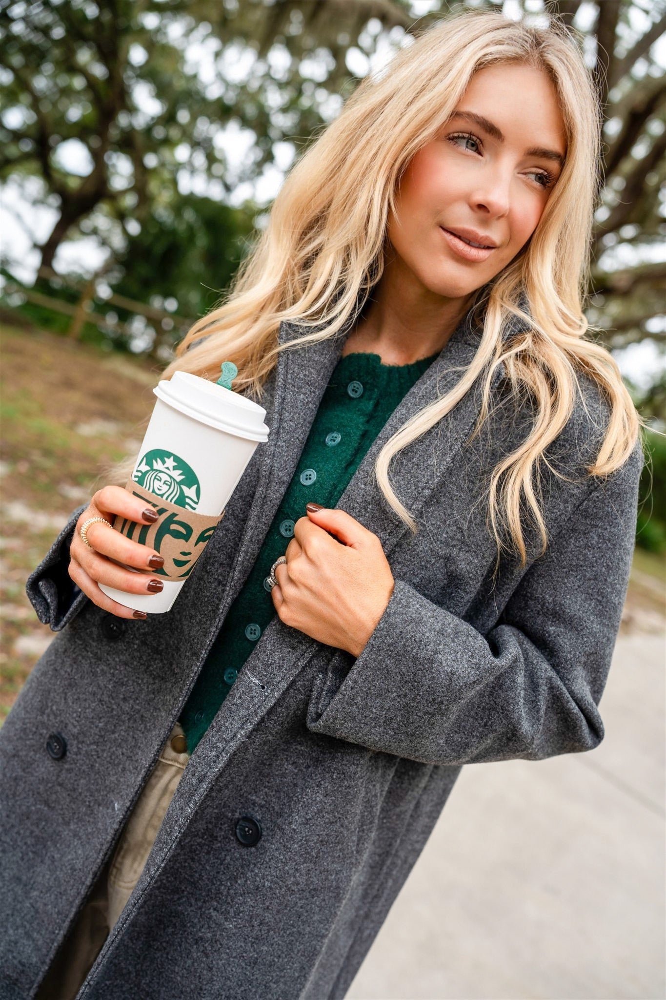 FELTED TRENCH COAT (DARK GRAY)