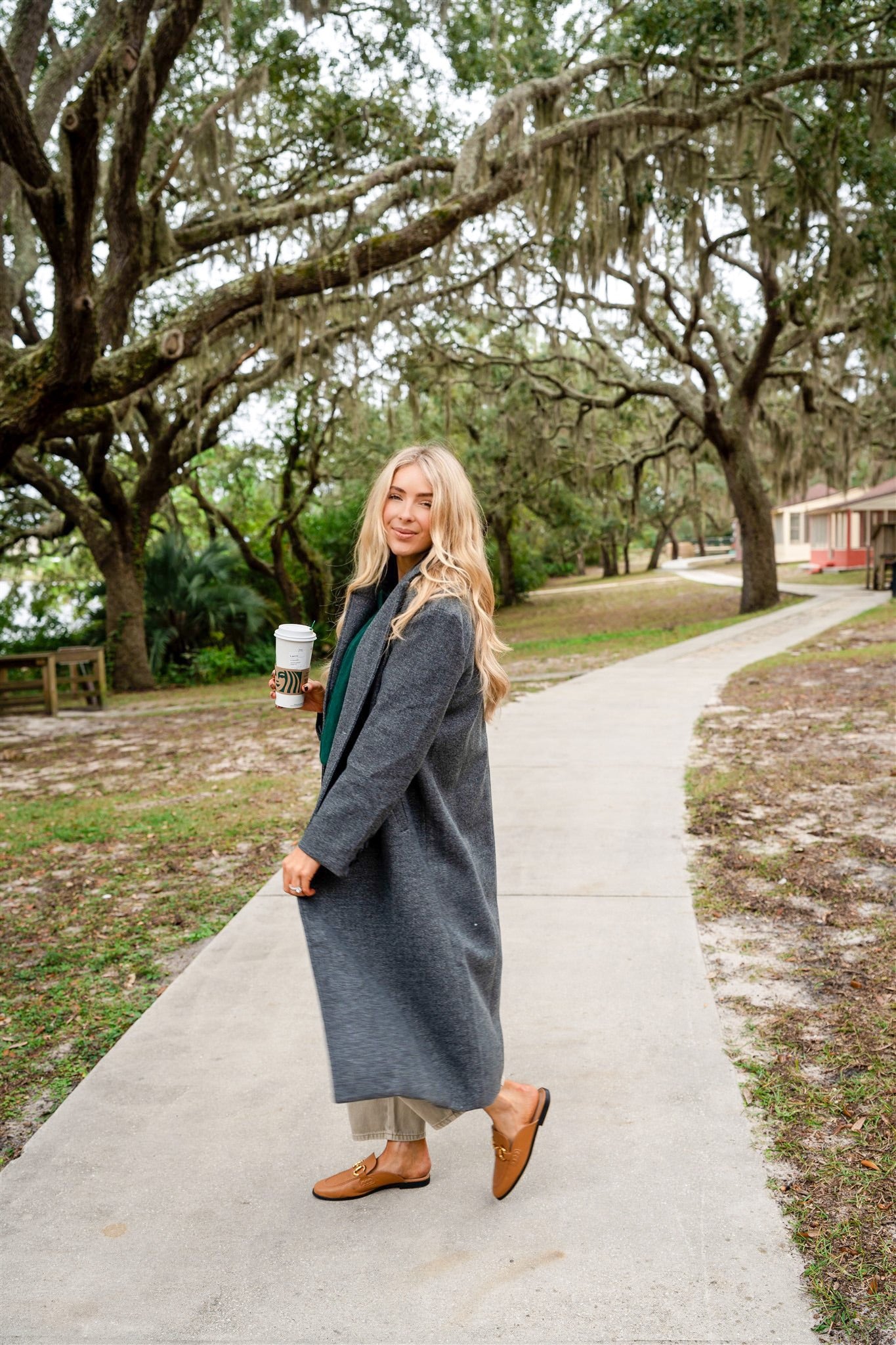 FELTED TRENCH COAT (DARK GRAY)