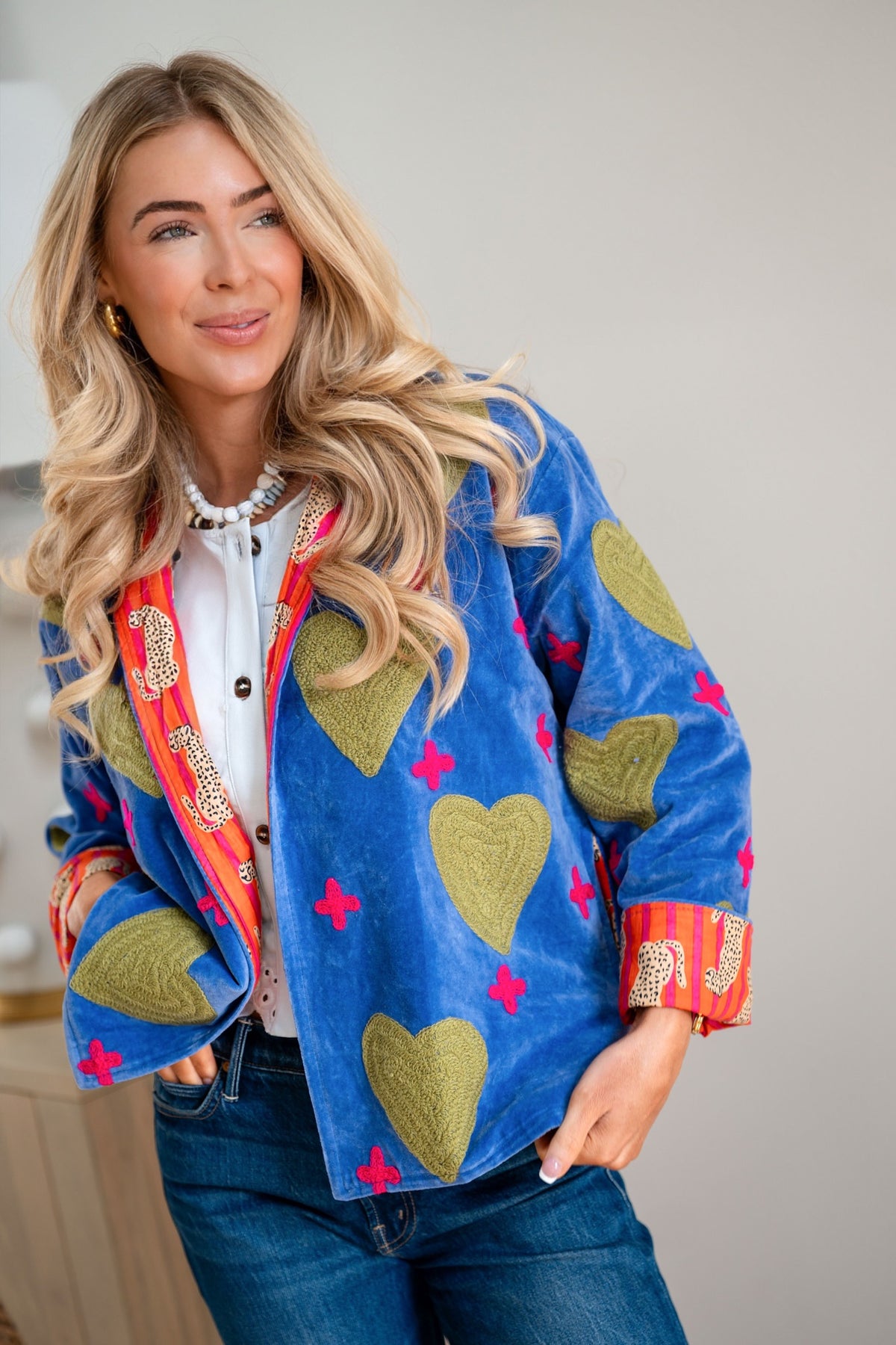 HEART AND CROSS REVERSIBLE JACKET
