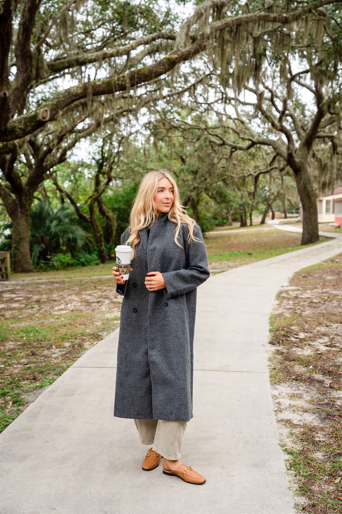 FELTED TRENCH COAT (DARK GRAY)