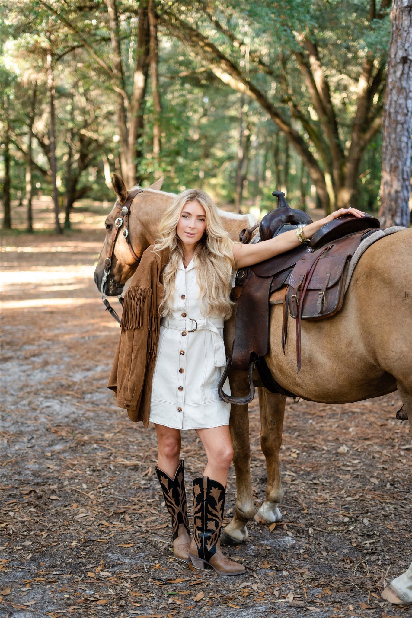 ELISE SELF-BELT DRESS