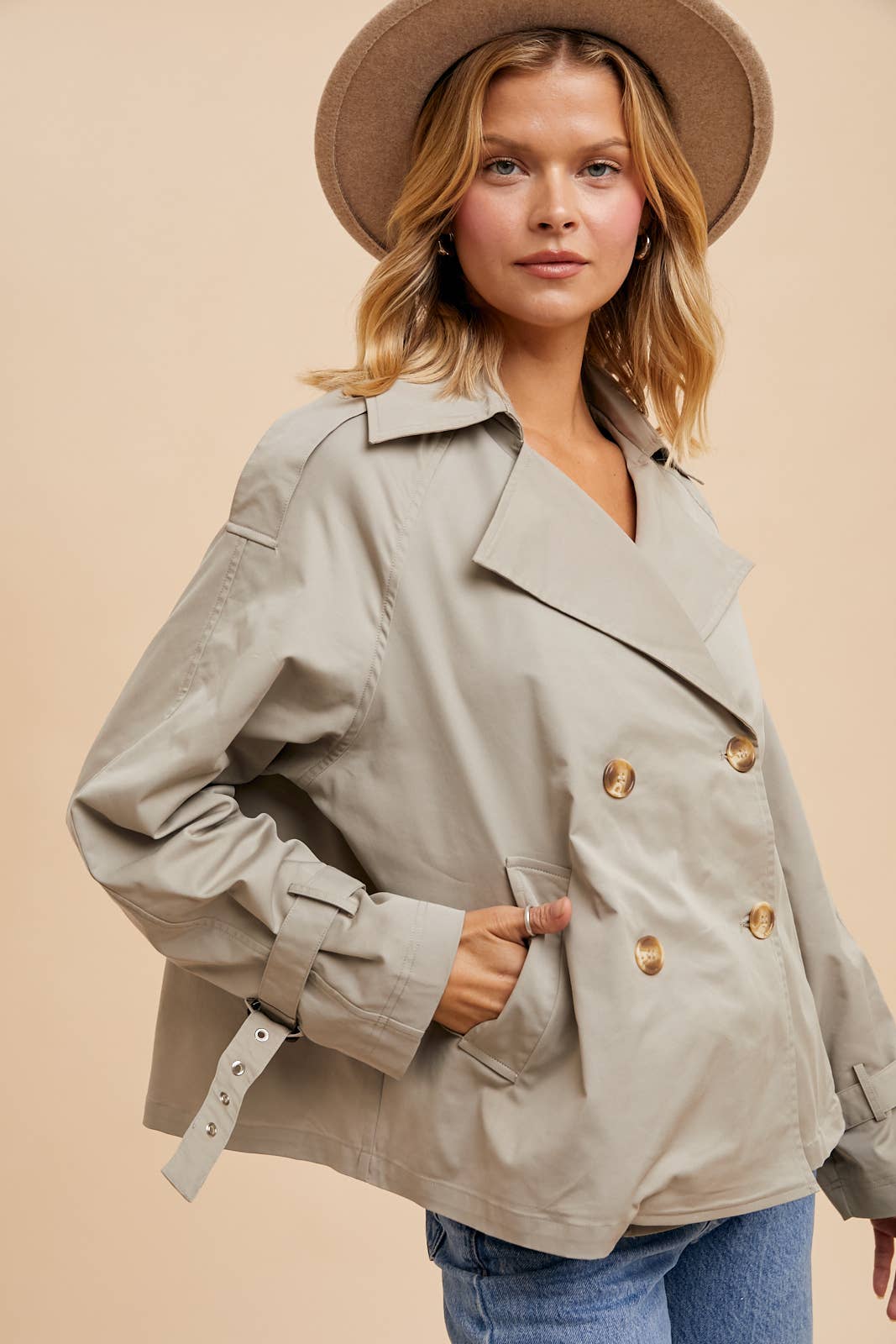 SANDSTONE TRENCH JACKET (SHIPS IN 1-2 WEEKS)